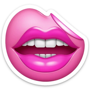 Batom rosa em 3D sticker