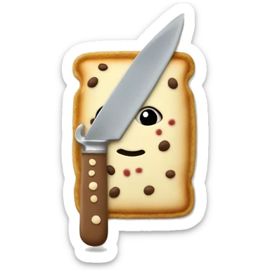 poptart holding a knife sticker