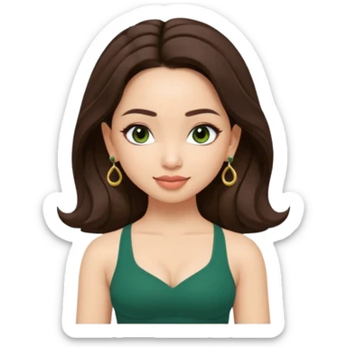 pretty bratz genmoji that looks like tamannah bhatia (bollywood actress), wearing a dark green sweetheart neckline top, dark brown hair, light makeup, no necklace, dangly earrings, side hair part, dark brown eyes, doing yoga sticker