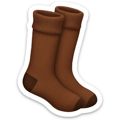 Cozy brown socks aesthetic sticker