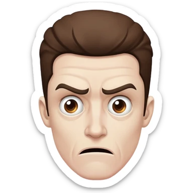 anxious and fearful face representing public reaction to John Brown's raid sticker