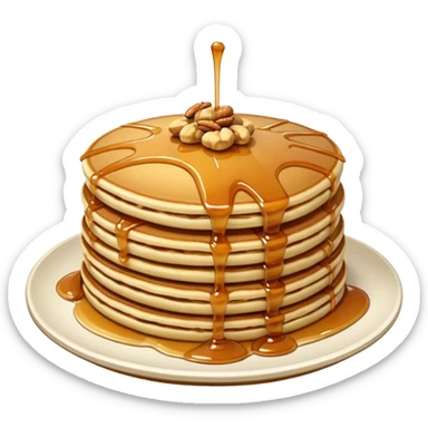 pancakes with caramel and nuts sticker