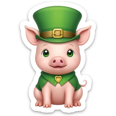 baby leprechaun pig sticker