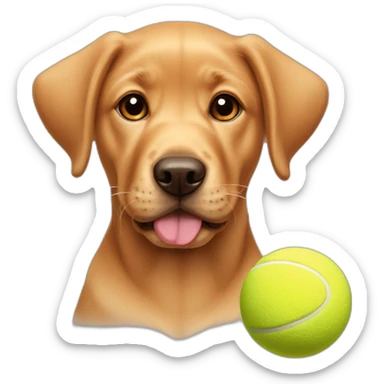 Puppy Red labrador with a tennis ball on his mouth sticker