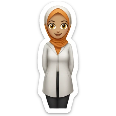 White hijabi girl with two cats, one ginger, one cinnamon sticker