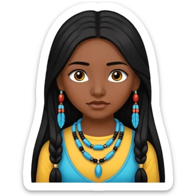native american girl sticker