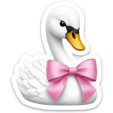 Swan with a pink bow sticker