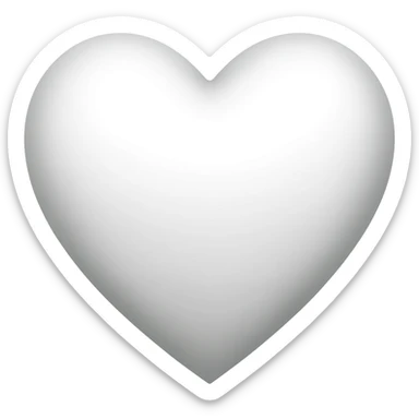 white ai heart sticker
