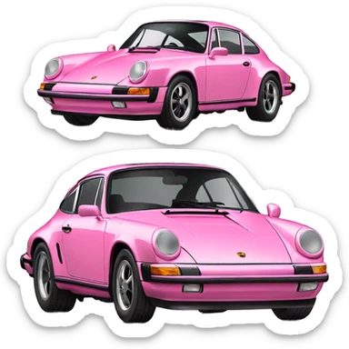 pink porsche 911 sticker