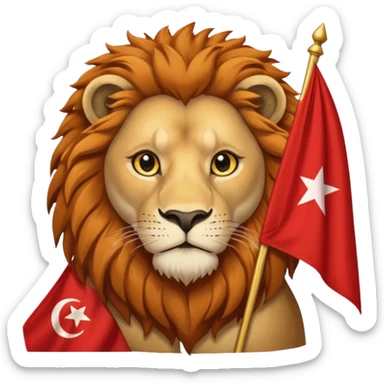A atlas lion holding a morocco flag sticker
