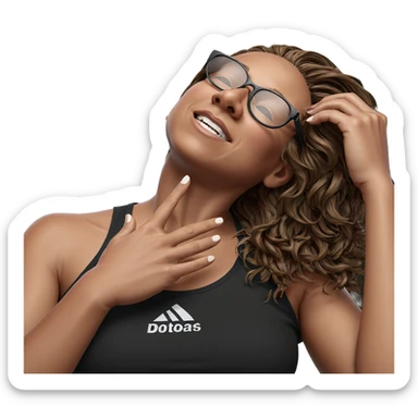 girl with sunglasses and brown hair sticker