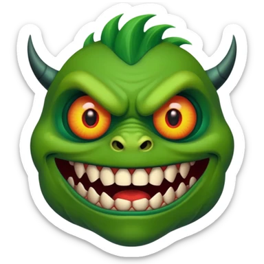 Monster with scary eyes sticker