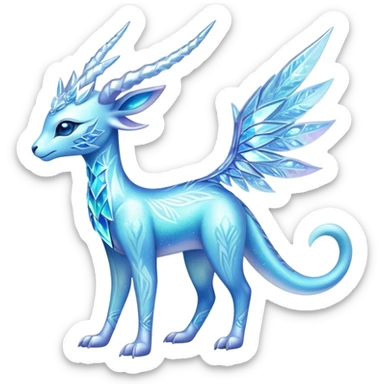 Shiny Exotic Colorful Ethereal Sparkly Amaura-Aurorus-Fakémon-hybrid-creature (full body)  sticker