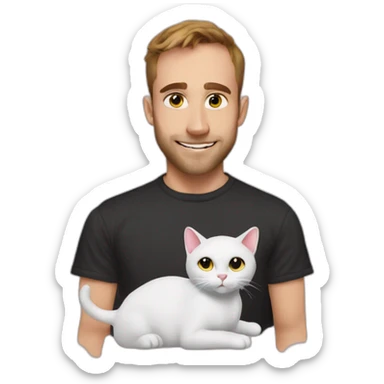 Squeezie avec Jumbo le chat sticker