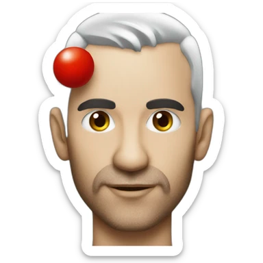 Eros ramazotti with red nose sticker