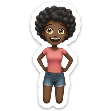 Black girl excited sticker