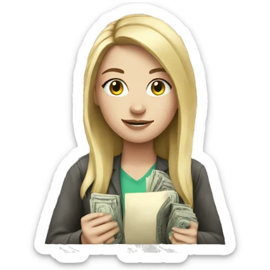 white girl with money sticker
