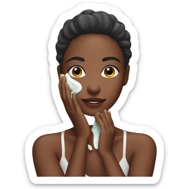 Girl doing skincare sticker