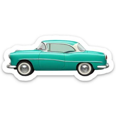 Teal 1950s car sticker