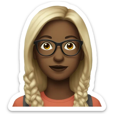 realistic girl outdoors with glasses sticker