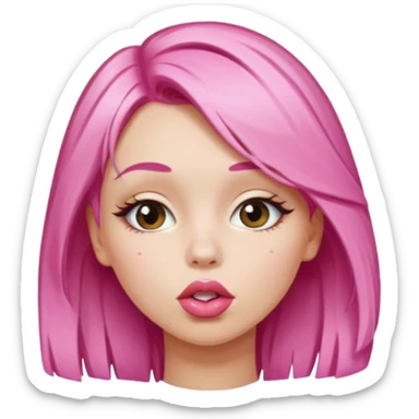 Vóley gilr pink blonde hair white skin kissing  sticker