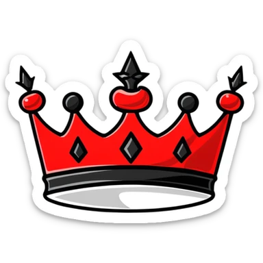 red and black royal crown sticker