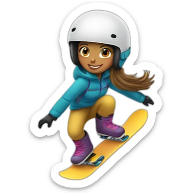 Girl snowboarding sticker