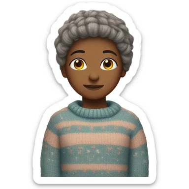 JO wearing a sweater sticker