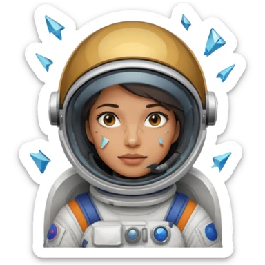 astronaut woman with helmet broken glass sticker