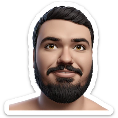 realistic male portrait with beard sticker