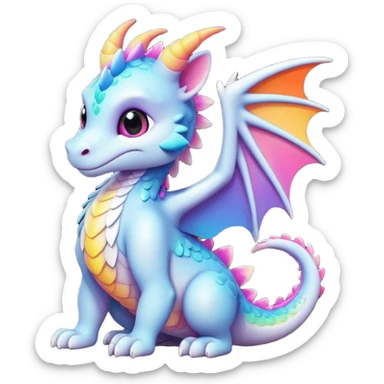 White-black-gradients-colored "Dutch Angel Dragon" sticker