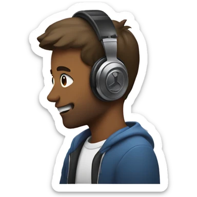 two gamers in headphones sticker