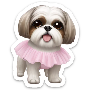 ballerina shihtzu sticker