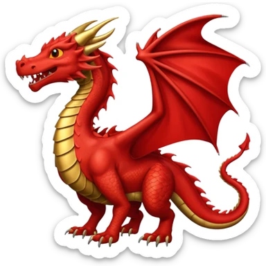 Un dragón rojo vestido elegante con monóculo  sticker