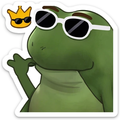 a pepe frog with a poop emoji sticker