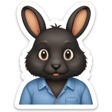 black rabbit with shirt sticker