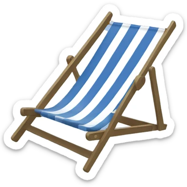 deck chair blue and white stripe sticker