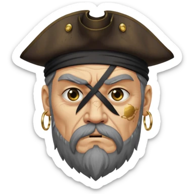 Irritated pirate sticker