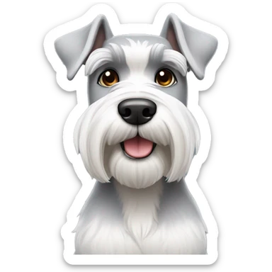 One big Gray and one small white Schnauzer sticker