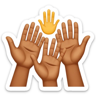 hands clapping, joyful celebration, focus on hands, motion blur, bright yellow background sticker