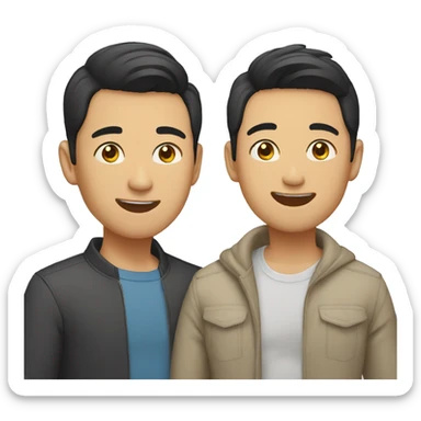 Asian gay couple sticker