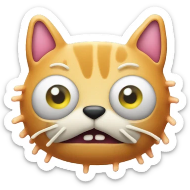 bacteria shaped like a  cat sticker