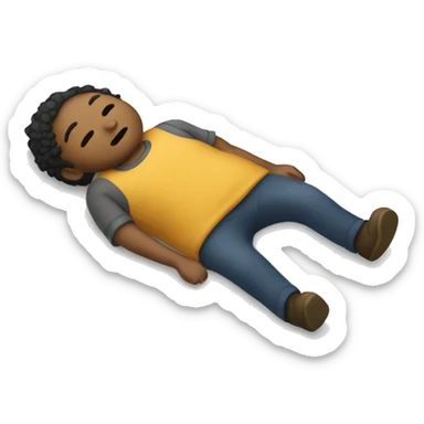 person lying down on floor sticker
