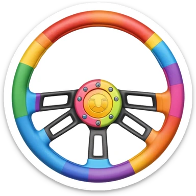 steering wheel with trans pride colors sticker