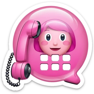pink phone call caller id bubble sticker