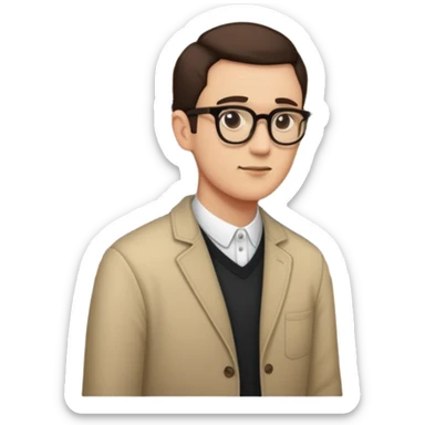 a person looking at art in a museum sticker