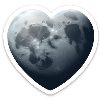 heart shaped moon sticker