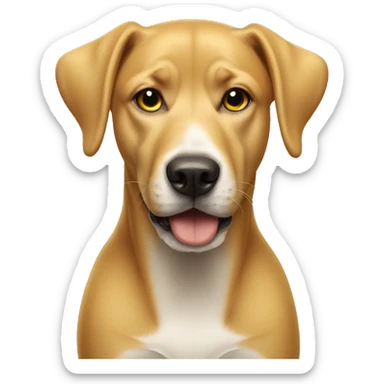 Dog with yellow bone in mouth sticker