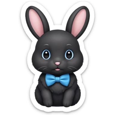 black bunny with blue bowtie sticker