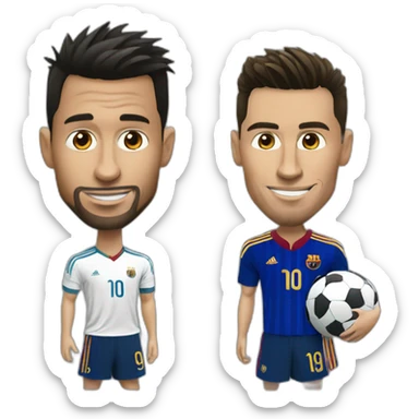 Messi et ronaldo s'embrasse sticker